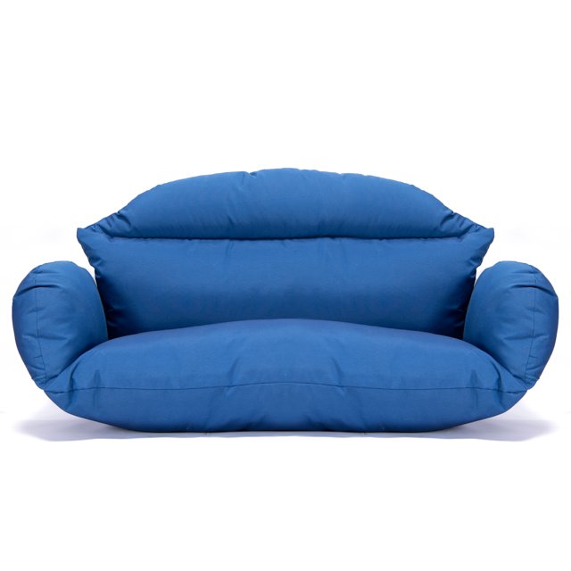 LeisureMod Coussin pour Chaise Oeuf Suspendue d'Extérieur pour 2 Personnes, Toutes Saisons, Bleu
