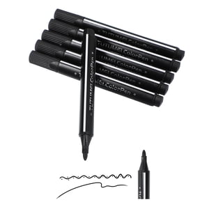 Uxcell Colored Markers Black 6 Pack Washable Coloring Markers Water Color Pens