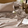 thumbnail image 2 of Bedding Duvet Cover Set Washed Cotton Linen Like Textu Breathable Durable Soft Comfy (Tannish Linen Grey Queen), 2 of 9
