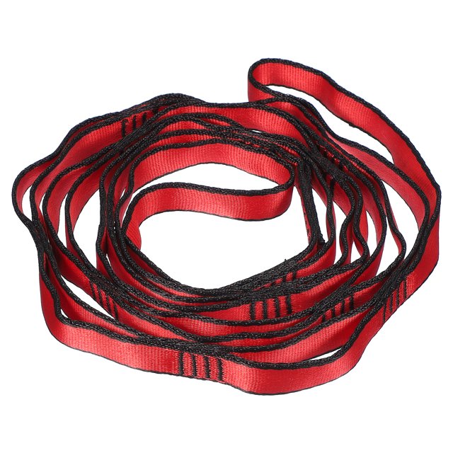 Uxcell Ceinture de Yoga Réglable 22KN 1.8M, Sangles d'Escalade en Nylon pour Exercice à Domicile Pilates Gymnastique, Rouge
