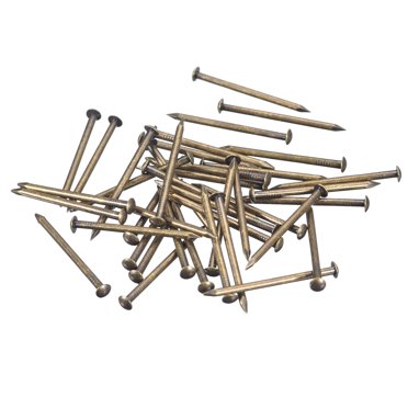 Unique Bargains 160 Pack Petits Ongles 1.5x25mm(DxL) Petits Ongles en Laiton Matériel Ongles Petits Ongles, Ton Bronze
