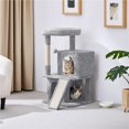 thumbnail image 2 of Yaheetech 36" Multilevel Cat Tower with Double Condos and Scratching Posts, Light Gray, 2 of 9