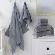 pstuiky Bath Towel and Hand Towel Set 2-Piece Cotton Towel Set Super Absorbent, Quick-Dry, Thick & Plush Blue, Gray, White, Brown Soft Bathroom Towels for Home, Gym, Spa