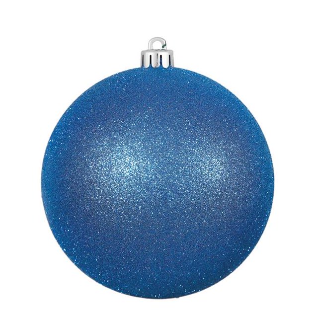 Vickerman N592002DG Ornement Boule à Capuchon Percée à Paillettes Bleues, 8 Po