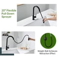 thumbnail image 4 of APPASO Matte Black Kitchen Faucet with Pull Down Sprayer, Stainless Steel Single Handle High Arc Sink Faucet, 2 Spray Modes, 4 of 16