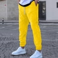 thumbnail image 4 of Ceisia Men Solid Color Loose Casual Pants Elastic Waist Drawstring Sports Gift Work Trousers, 4 of 6