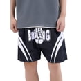 thumbnail image 1 of Moggemol Kids Boys Color Block Letter Printed Boxer Shorts Drawstring Elastic Waistband Boxer Trunk Black 16, 1 of 6