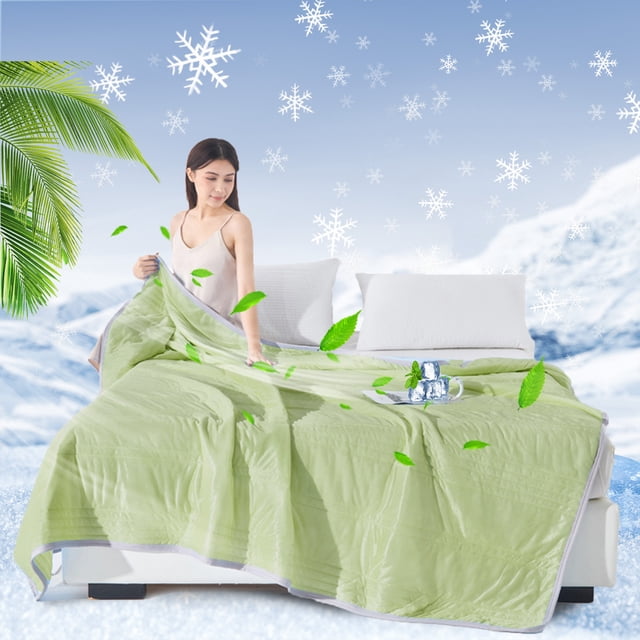 Aodebiao Double-Sided Cooling Quilt - 39x60 Inch All-Season Soft Bedspread, Lightweight Polyester (1.09lb) for Summer & Year-Round Use
