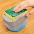 thumbnail image 2 of POINTERTECK Press Soap Dispenser with Sponge Dishwashing Liquid Container Kitchen Dishwasher, 2 of 6
