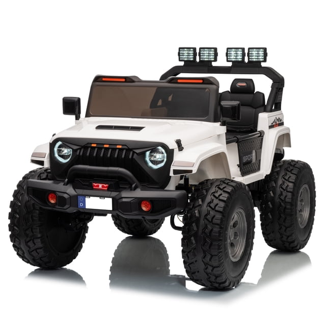 VOLTZ TOYS 24V Kids Ride-On Jeep Truck with Extendable Cabin, 2-Seater Off-Road Electric Car with Quad Motors & Parent Remote Control, EVA Rubber Wheels, Bluetooth, Gift for Boys & Girls Aged 3-8