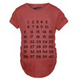 thumbnail image 1 of T-shirt de Maternité avec Calendrier, Compte à Rebours, Grossesse, Annonce de Bébé (Rouge Chiné) - TTG, 1 of 2