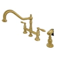 thumbnail image 1 of Kingston Brass KS3277ALBS Kitchen Faucet with Side Sprayer  Brushed Brass, 1 of 6