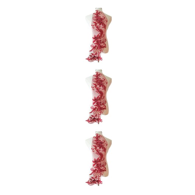 Transemion Unique And Beautiful Dresses With Lace Applique Decoration For Costumes Wine red 3Set