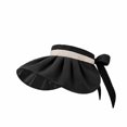thumbnail image 1 of Black Sun Hat For Ladies Summer Foldable Thin Large Brim Empty Hat For Outdoor Sun Protection Lightweight And Comfortable Design Free Size, 1 of 4