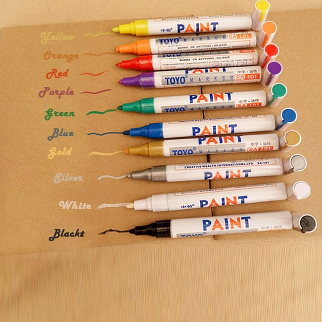 Lubelski Universal Waterproof Permanent Paint Pen Oil Marker for Car Tyres Arts Drawing