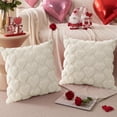 thumbnail image 4 of Aodebiao Red and White Heart Pattern Valentine's Day Decorative Pillow Covers Set, Soft Polyester Square Throw Pillowcase with Hidden Zipper for Sofa Couch Living Room Home Decor, 18 x 18 Inch, 4 of 6
