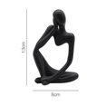 thumbnail image 3 of GUOOL Abstract Sculpture Handmade Resin Thinking Man Home r rative Figure Hand Black Right, 3 of 9