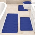 thumbnail image 5 of Fridja Bath Rug Set 4 Pcs Bathroom Mat Basic Memory Foam Bathroom Rugs Soft Toilet Mats Water Absorption Non-Slip Bottom Mat Thick Quick-Dry(Blue), 5 of 5