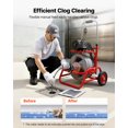 thumbnail image 2 of VEVOR Drain Cleaner Machine 75 FT x 1/2 Inch, Sewer Snake Auger on Wheels, Manual Feed Drain Cleaning Machine with Adjustable Drum Angle, 2 of 9