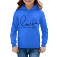 thumbnail image 4 of PMVFHDE Liquidation Chandail à Col Rond Enfant Enfant Tout-Petit Garçons Filles Manches Longues Imprimés de Lettres Chaud Chandail à Capuchon Chandail Hauts Chandails pour Enfants, Bleu Foncé, 4-5 Ans, 4 of 4
