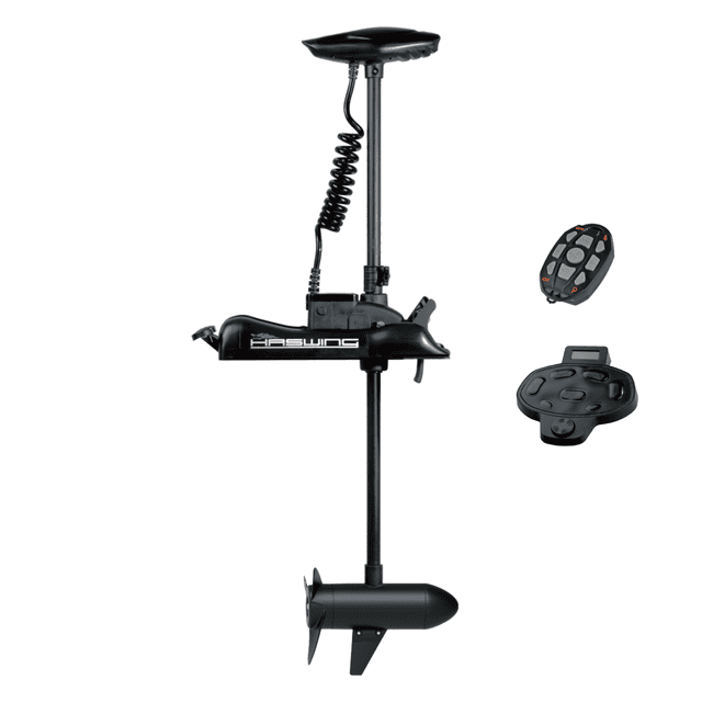 HASWING OUTDOOR Electric Trolling Motor – 12V 55LB 54 Inch Shaft Cayman Bow Mount Boat Fishing Saltwater Freshwater with Remote Control and Wireless Foot Controller