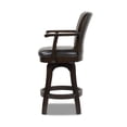 thumbnail image 3 of Pemberly Row Swivel Counter Height Bar Stool Vintage Black Brown Faux Leather, 3 of 16