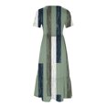 thumbnail image 3 of FAIWAD Robe à Manches Courtes pour Femme Grande Taille, à Blocs de Couleur, Robe d'Été Décontractée, Fluide, Coupe Trapèze, avec Poches, 3 of 4