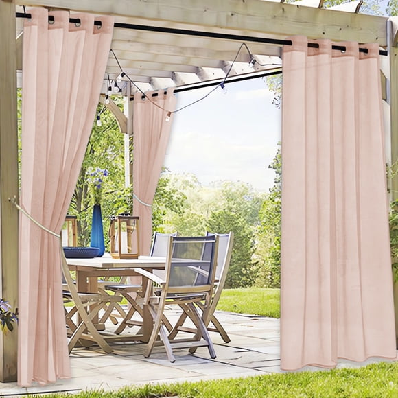 LSLJS Rideaux d'Extérieur pour Patio Imperméables Moustiquaire de Fenêtre Terrasse Pavillon Extérieur Écran Transparent Rideau d'Extérieur 83.85x51.96 Po