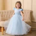 thumbnail image 4 of LOVZFMLL Jupe Princesse à Nœud pour Filles, Été, Manches Courtes, Volants, Dentelle, Col Rond, Broderie, en Maille, 4 of 5