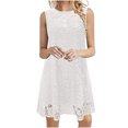 thumbnail image 1 of Robe Élégante en Dentelle Florale pour Femme Sans Manches à Col Rond Robe de Cocktail Formelle Robe de Soirée Robe de Bal Robe d'Invitée de Mariage, 1 of 7
