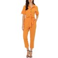 thumbnail image 2 of Unique Bargains Combinaison Cargo à Taille Nouée pour Femme, Orange, TP, 2 of 6