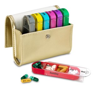 MEDca Ordonnances de voyage 4 Temps par jour, 7-Day Organisateur de pilules, multicolore