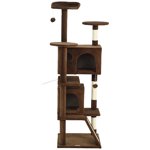CoSoTower 63" Cat Tree, Multi-Level Cat Tower with Scratching Posts, Cat Condos, Bed, Platforms, Ramp, Toy Ball, Light Brown