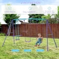 thumbnail image 4 of Outsunny Balançoire pour Enfants avec Planeur, Ensemble de Jeu pour Aire de Jeux Extérieure, Violet, 4 of 9
