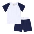 thumbnail image 1 of Plebaso Baby Girls Boys Two-Piece Sets Matching Color Round Neck Short-sleeved Blouse Shorts Infant Summer Clothes, 1 of 4