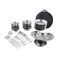 thumbnail image 2 of Maytalsory Stainless Steel Plates and Bowls Camping Set Camping tableware dinnerware mess Utensils Set for Picnic 20pcs, 2 of 6
