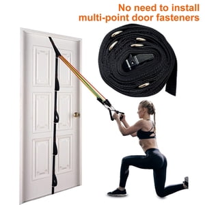 Opvise Door Resistance Band Heavy Duty Multi-Point Height Adjustable Punch-Free Men Women Strength Training Door Exercise Strap Home Gym Workout Equipment