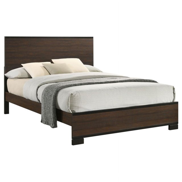 Coaster Edmonton 63" x 83.75" Wood Queen Panel Bed in Rustic Tobacco