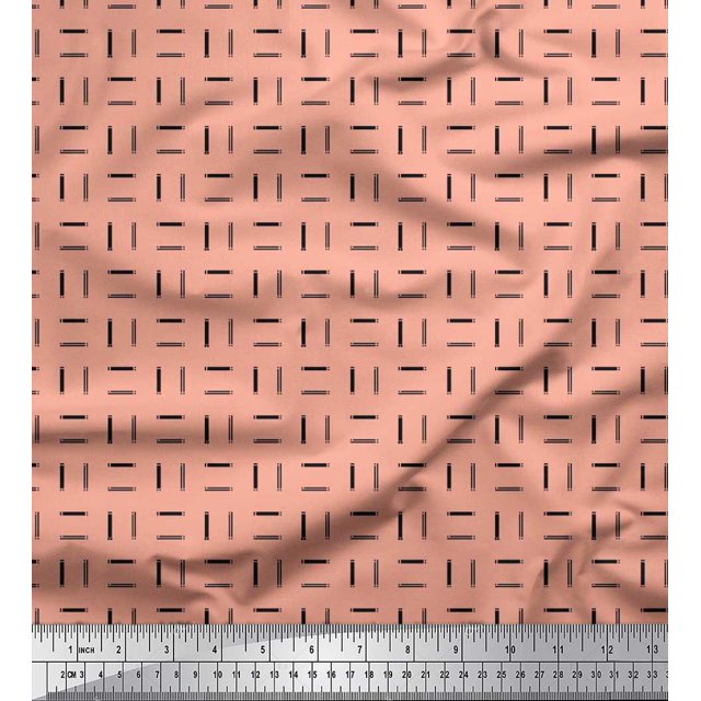 Soimoi Cotton Cambric Fabric Geometric Small Decor Fabric Printed Yard 42 Inch Wide