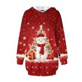 thumbnail image 4 of TIMIFIS Robe de Noël Moche pour Femmes Robe de Vacances à Manches Longues Père Noël Flocon de Neige Graphique Midi Robe Chandail Automne Hiver avec Poches, 4 of 4