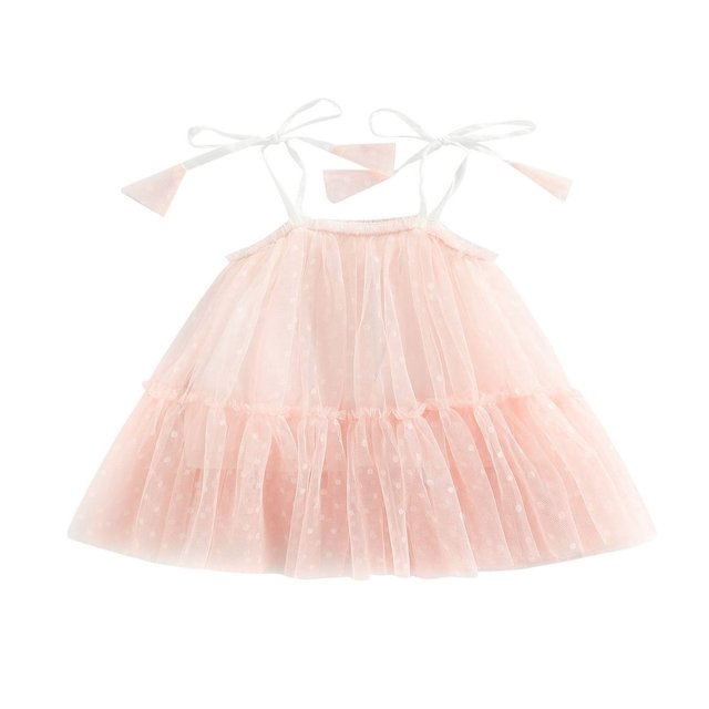 Robe Sans Manches pour Fille Bébé Bretelles Réglables en Maille Vêtements