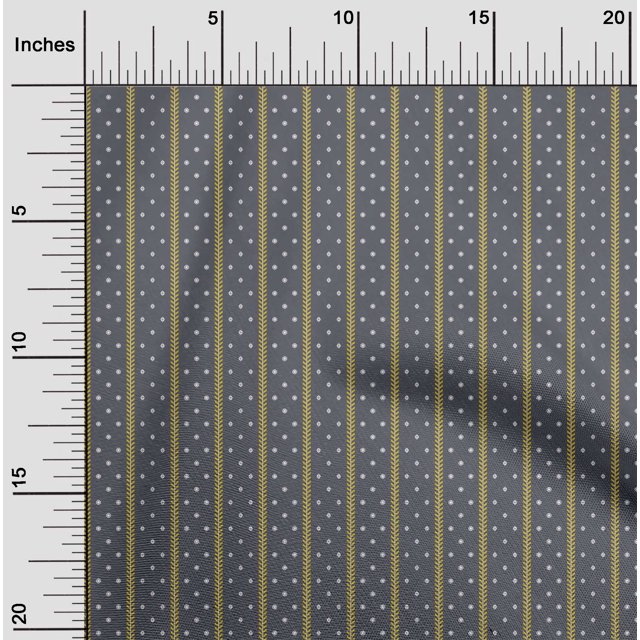 oneOone Tissu Tabby en Soie Rayé/hexagonal & Triangle Imprimé Géométrique BTY 42 Pouces de Large