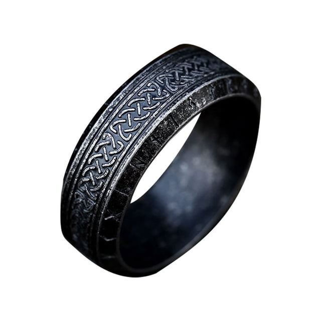 Baohd Steel Ring For Men Vintage Gift For Friends Vintage Rings Gifts For Friends Antique black 7 1Set