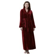 Pajamas for Women Sleepwear Women Solid Thicken Velvet Robe Bathrobe Gown Pajamas Sleepwear Pocket Waistband