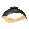 thumbnail image 1 of Adara 15 in. LED Semi Flush Mount Light 5 CCT Black and Wood Effect, 1 of 10