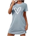thumbnail image 1 of Rbaofujie Pyjama Grande Taille pour Femmes Ensemble Nuisette Courte Surdimensionnée pour Femmes Imprimée à Col Rond et Manches Courtes Robe Nuisette d'Allaitement, 1 of 6