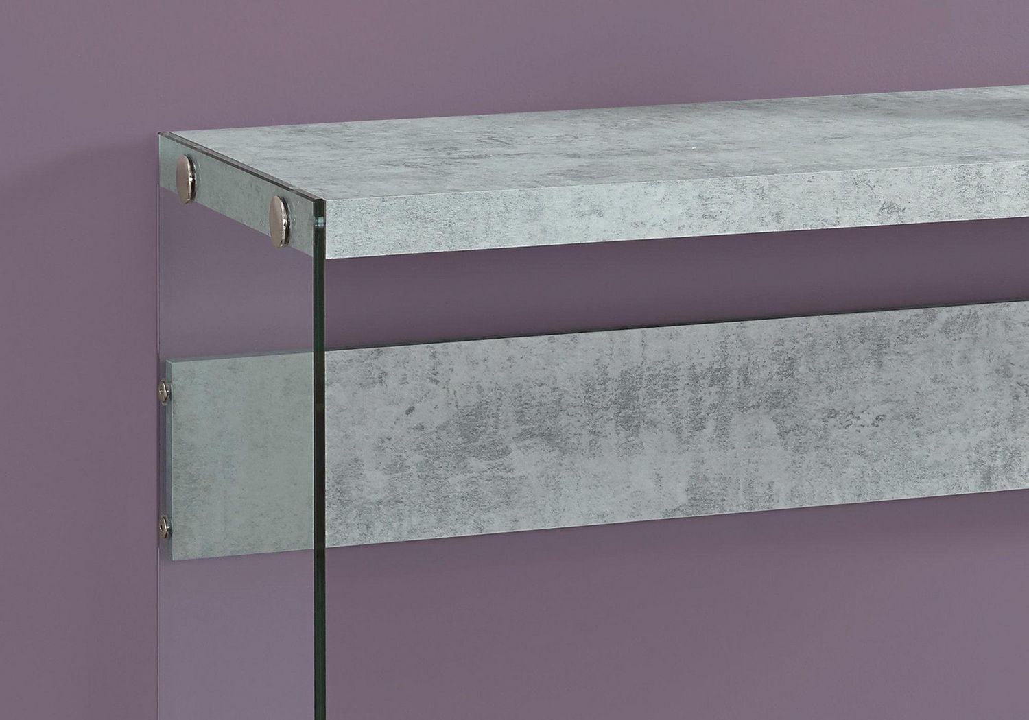 Monarch Specialties Table D'appoint, Console, Entrée, Étroit, Sofa, Salon, Chambre À Coucher, Verre Trempé, Stratifié, Gris, Dégager, Contemporain, Moderne