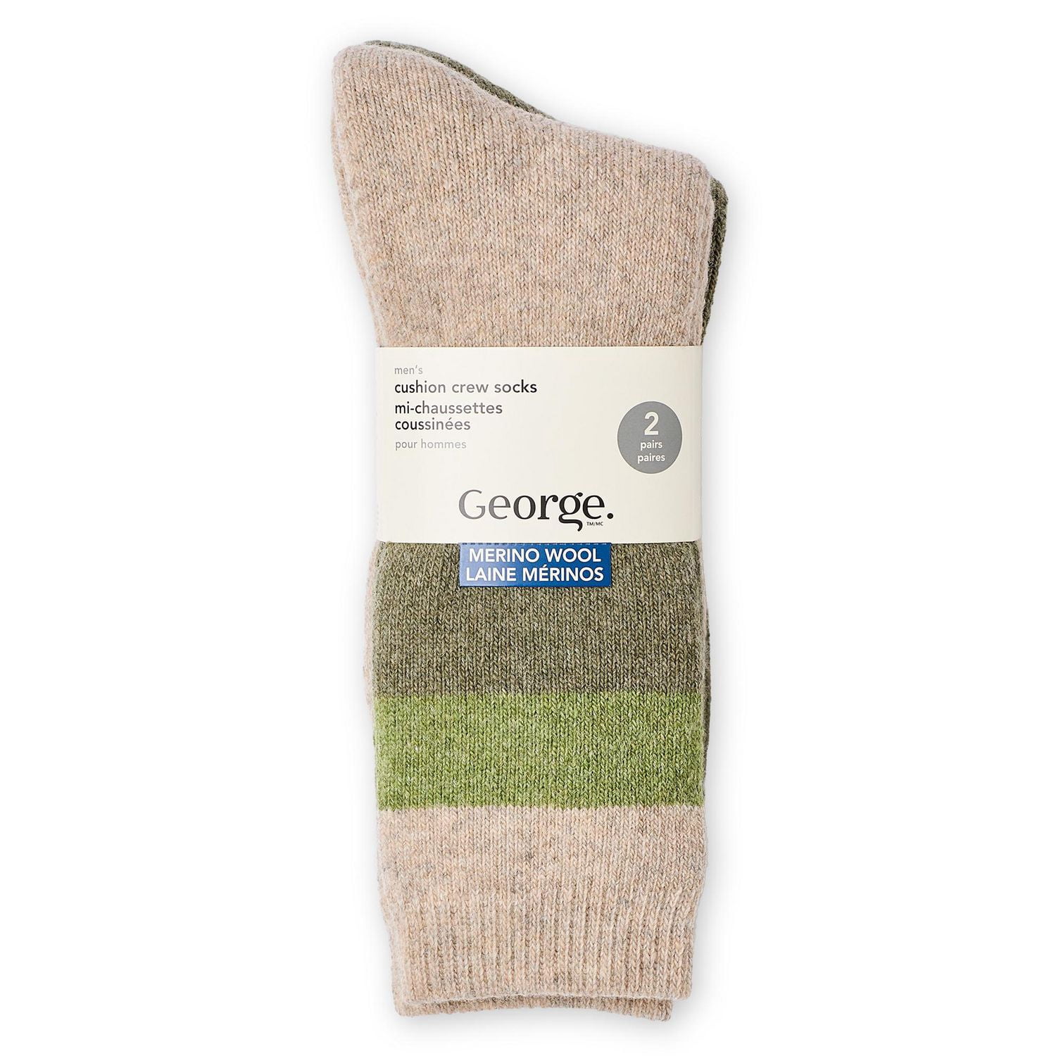 George Men's Cushion Crew Socks 2-Pack