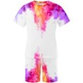 thumbnail image 3 of Men Print Short Sleeves Casual Beach Short Sleeve Round-Neck Blouses & Sets, 3 of 5