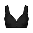 thumbnail image 3 of AherBiu Plus Size Bras for Women No Underwire Padded Front Closure Bras Solid Color Full Coverage Comfort Soft Bralette, 3 of 9